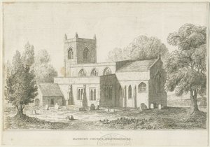 Hanbury Church: etsning, nd [c 1800] (trykk) av School English