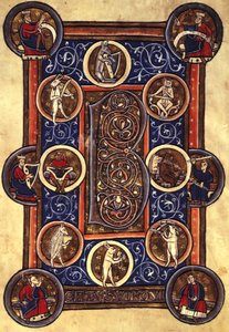 Lansdowne 420 fol.12v Salme I med bebodd initial 