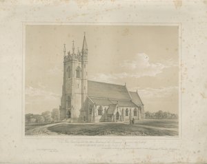 Purre - St. Lukas kirke: litografi, og [midten av 1800-tallet] (trykk) av School English