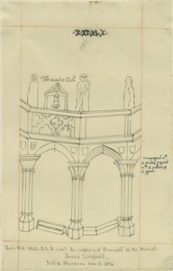 Lichfield - Market Place: sporing, 3. november 1836 (tegning) av School English
