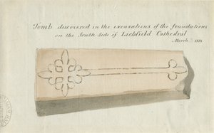 Lichfield Cathedral - Tomb: sepia-tegning, [1813] (tegning) av School English