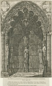Lichfield Cathedral - West Doorway: etsning, august 1782 (trykk) av School English