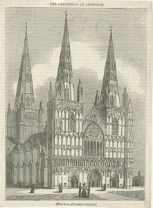 Lichfield Cathedral - West Front: tresnitt gravering, og [? 1800-tallet] (trykk) av School English