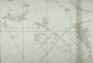 Kart over Willesden, London (litho) av School English