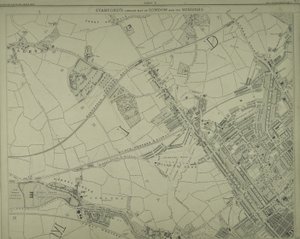Kart over Willesden, London (litho)