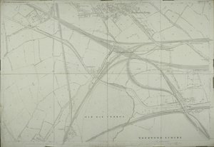 Kart over Willesden, London (litho) av School English