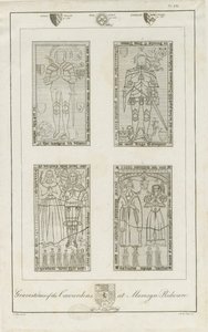 Mavesyn Ridware - Gravestones of the Carwardens: gravering, nd [sent 18. århundre] (trykk) av School English