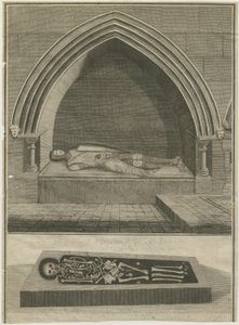 Mavesyn Ridware - Tomb of Hugo Mavesyn: gravering, nd [? 18th cent] (trykk) av School English
