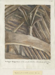 Mavesyn Ridware Hall - Gatehouse: maleri av School English