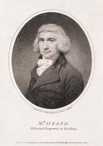 Mr. Heath, historisk gravør til kongen, pub. for Proprietors of Monthly Mirror, av T. Bellamy av School English