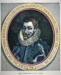 Portrett av Johann Tserclaes (farge litho) av School English