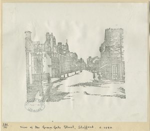 Stafford - Greengate Street: tresnittgravering, nd [c 1880] (trykk) av School English