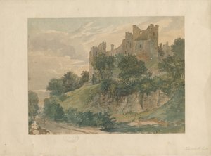 Tamworth Castle: akvarelltegning, nd [?1800-tallet] (maleri) av School English