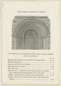 Tutbury Priory Church: West Doorway: gravering, nd [c 1832] (trykk) av School English