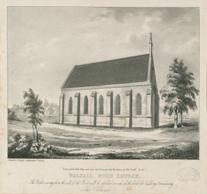 Walsall Wood Church: litografi og [? 1800-tallet] (trykk) av School English