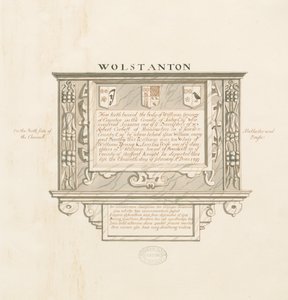 Wolstanton Church - Wall Monument til William Yonge av Caynton: penn og vask tegning, nd [?19th cent] (tegning) av School English
