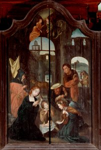 Triptych of the Nativity, Sentralpanel (olje på tre) av School Flemish