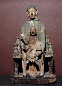 Art France: Jomfru i majestetisk eik skåret (Auvergne), middelalder. Riom, Musee Francisque Mandet av School French