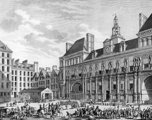 Angrep på felleshuset (rådhuset) 29. juli 1794 i Paris av konvensjonens tropper. Paris, bibliotek ved Institutt for revolusjonshistorie av School French
