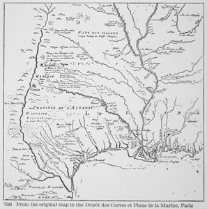 Colonial America: Kart over Louisiana, New France (litho) av School French