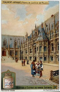 Gothic monuments: the courthouse of Rouen - chromo. Liébig av School French