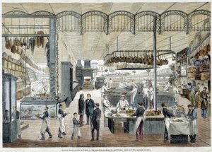 Flotte restauranter i Paris: de nye kjøkkenene til Café Riche, grunnlagt i 1785, utvidet i 1865. av School French