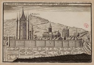 Templet i Paris, tidligere bygning av tempelriddere (gravering) av School French