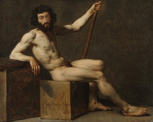 Nakenstudie, slutten av 1700-begynnelsen av 1800-tallet (olje på lerret)