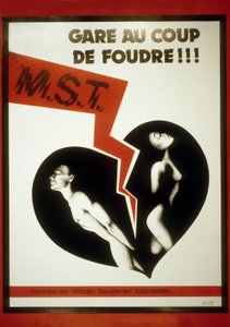 Plakatkampanje for trygg sex (fargelitografi)