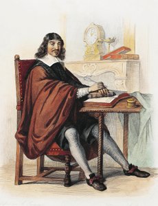 Rene Descartes (fargegravering) av School French
