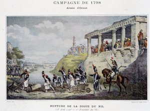 Ruptur av Niledammen - i "" Victories and Conquests of the French Armies"", Paris, n.d. av School French