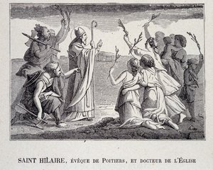 Saint Hilaire, Eveque of Poitiers og Doctor of the Church som døde i 367. av School French