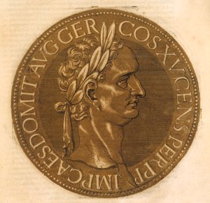 Keiseren Domitian (farge litho) av School French