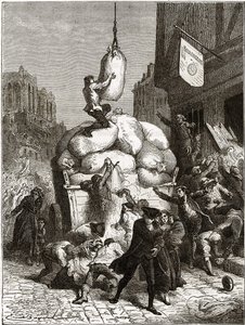 The War of Flours: Pillage of bakeries in Paris, around 1775 (first fruits of the French Revolution)