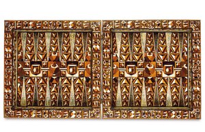 Sørtysk marquetry-spillboks, fra Augsburg eller Nürnberg, sent på 1500- og begynnelsen av 1600-tallet (ibenholt, elfenben, perlemor, valnøtt og fruktved) av School German