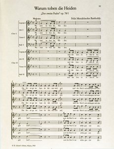 "Hvorfor raser hedningene" andre salme, op.38, av Felix Mendelssohn (litho) av School German