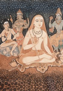 Adi Sankara (akvarell på papir) av School Indian