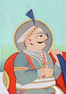 Miniatyrmaleri av Maharaja Prithviraj Chauhan Ajmer av School Indian