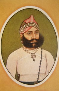 Portrett av Maharaja Fateh Singh, Udaipur, Rajasthan, India av School Indian