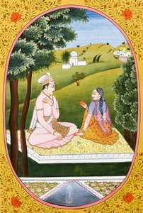 Årskalenderbilde og maleri for en hinduistisk måned Ash Ad, India av School Indian
