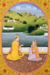 Årskalenderbilde og -maleri for en hinduistisk måned i Kartik, India av School Indian