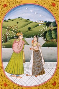 Årskalenderbilde og maleri for en hinduistisk måned Marshes, India av School Indian