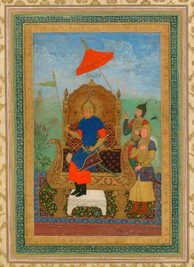 Portrait of Tamerlane (1336-1405) (eller Timur Lang, ""Timur the lame") - Timur Khan av Anonymous / Privat samling / ca 1625 / Iran / Gouache på papir / Portrett / 43,7x30,7