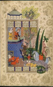 Jal Aat Rudabas balkong, fra Shahnama B Firdausi (Velam)