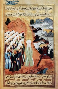 Møte mellom profeten Muhammed og en monoteistisk hyrde (vellum)