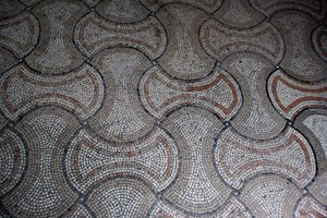 Detalj av gulvdekorasjon (mosaikk) av School Italian