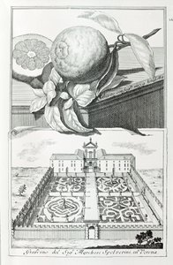 Villa til Marquis Spolverini av Verona, fra "Villaer, hager og landskap i Venezia" av A. Volkamer (gravering) av School Italian