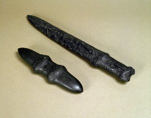 Dolkblad og steindolk, Jomon-perioden 4500-3700 f.Kr av Japanese School