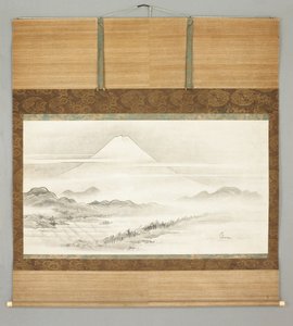 Kakemono, landskapet til Fuji-fjellet av Japanese School