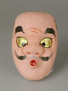 Maske av en gammel mann som prøver å plystre, japansk av Japanese School